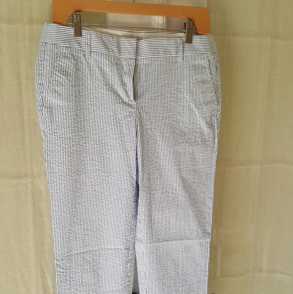 Cropped seer sucker pants